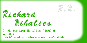 richard mihalics business card