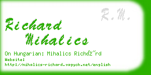 richard mihalics business card